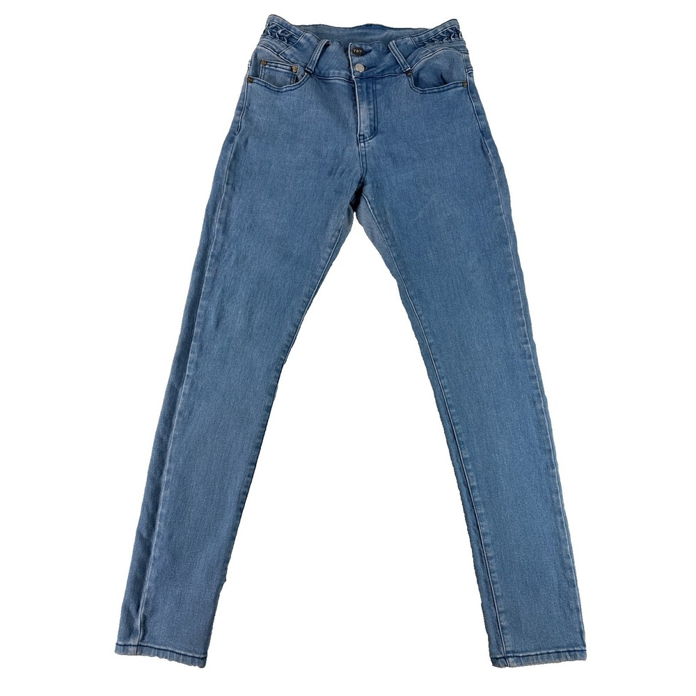 T&Y Girls Skinny Jeans 11/12 Light Wash Stretch Denim Jegging Youth Blue